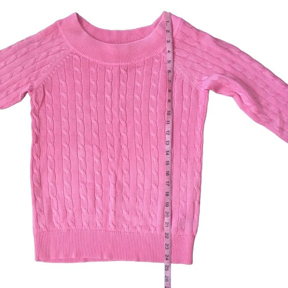 Ralph Lauren Lauren Boat Neck Cable Knit Sweater in Pink - Picture 11 of 11